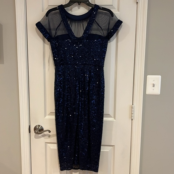 Maggie London Size 2 Navy Sequin Dress NWT - Picture 5 of 5